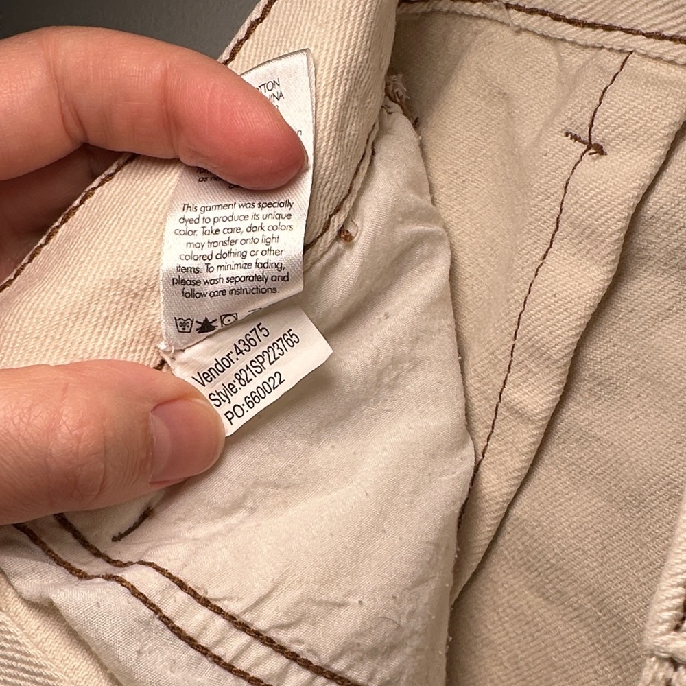 Pacsun Womens Cream Cargo Jean Shorts - Picture 6 of 7